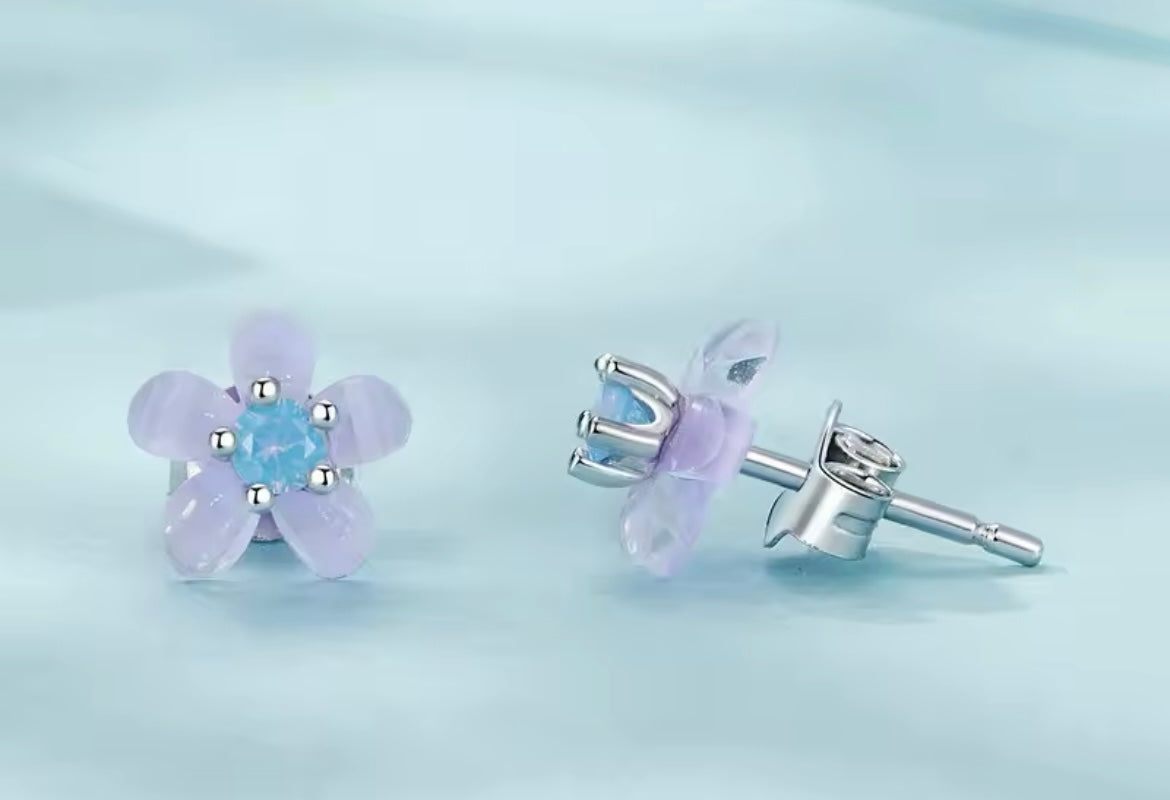 Lilac glass flowers