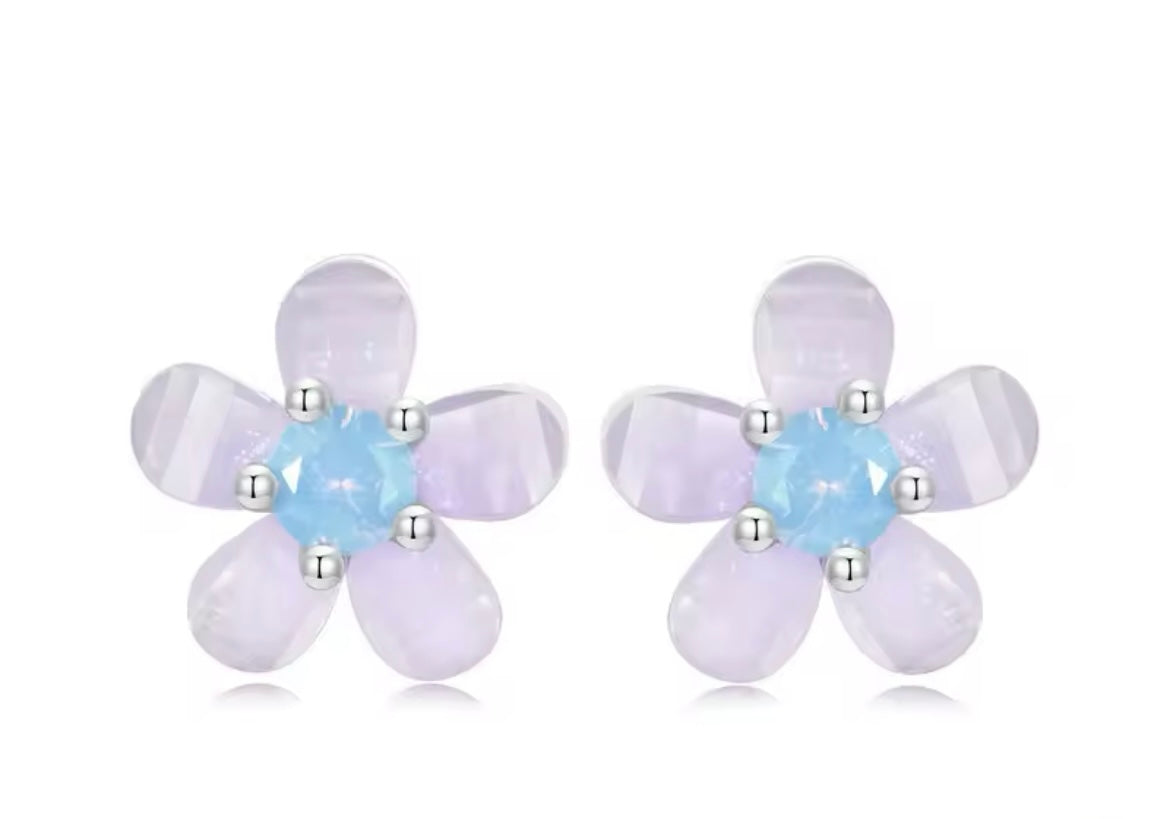 Lilac glass flowers